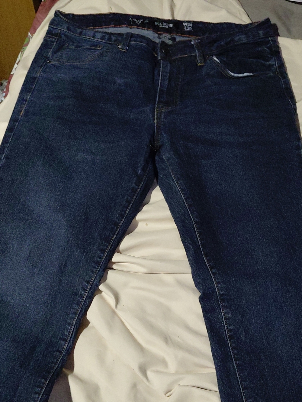 Men's Slim Straight Dark Blue Jeans - Classic Everyday Style